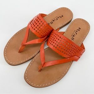 Mariella Sandals Orange Perforated Leather 8